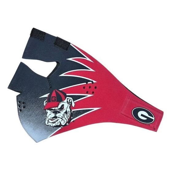 Red & Black Georgia Bulldog Neoprene Half Face Mask Outdoor Sports motorcycle - Picture 3 of 3
